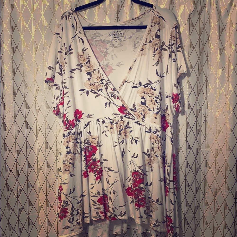 White floral knit top